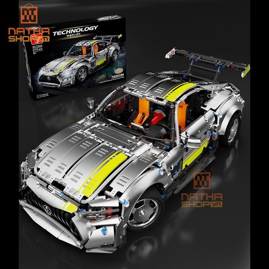 Mô hình lắp ráp LEGO siêu xe Mercedes AMG GT tỉ lệ 1:8 2316 PCS màu xám bạc