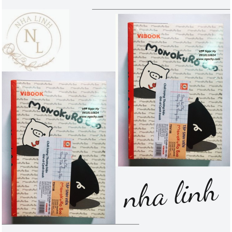 Tập sinh viên Monokuroo Boo 100 trang kẻ ngang