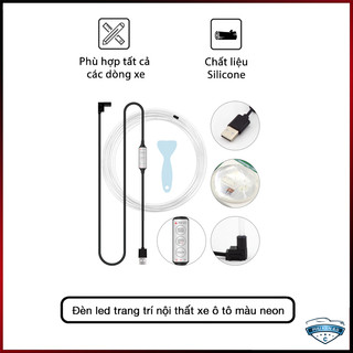 Đèn led trang trí nội thất xe hơi Ô tô màu neon - Đèn led trang trí - Đèn led cổng kết nối USB - Đèn led cao cấp.