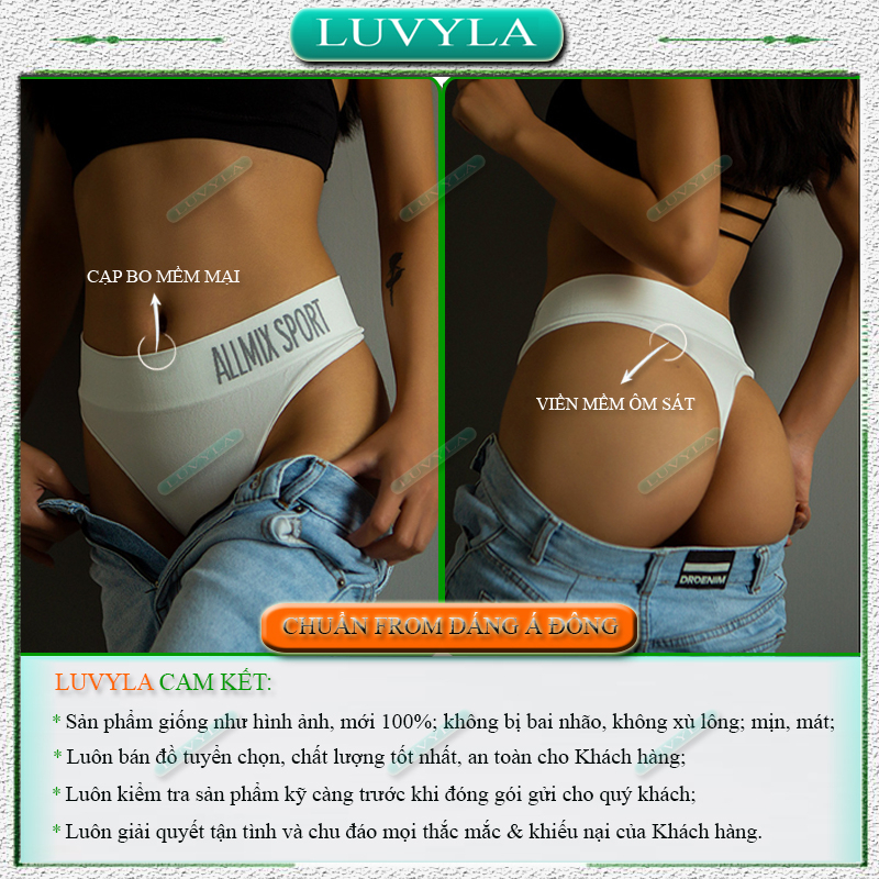 Quần lót nữ lọt khe sexy cotton thun lạnh kháng khuẩn LUVYLA QLK05