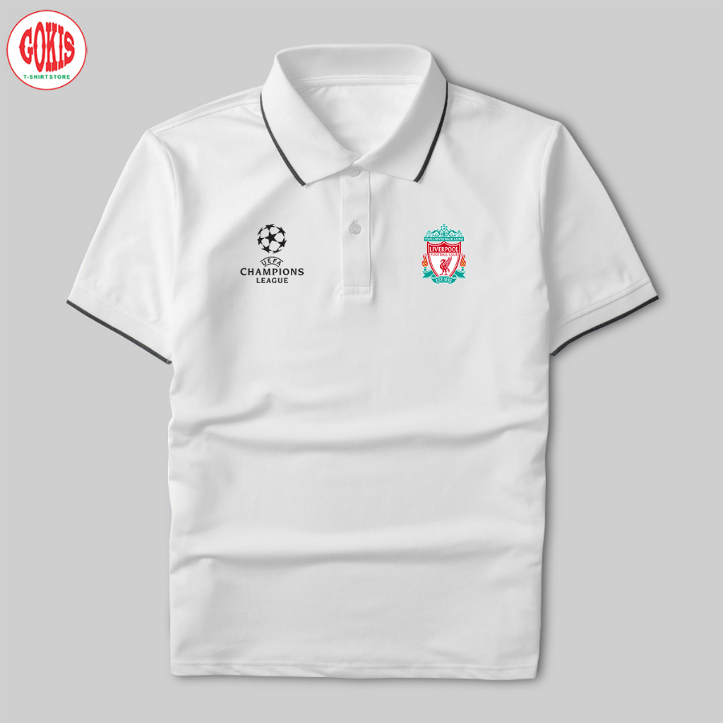 Áo polo Liverpool vải polo cá sấu không xù lông - Áo thun nam có cổ in logo CLB cup C1 đầy đủ size Gokis shop