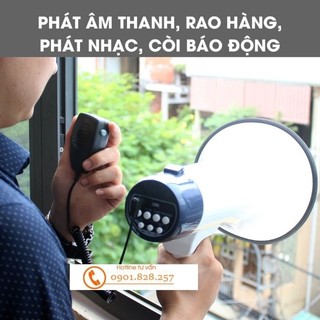 [KÈM PIN SẠC]Loa phóng thanh công suất lớn 25W sunrise SH11B sạc điện thu tiếng ghi âm, còi hú - sunrise sh-11b