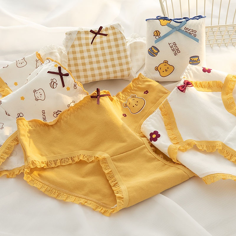 Quần lót nữ đính nơ dễ thương, Quần lót cotton cao cấp, cạp vừa đáy may chắc chắn không cộm SAVILL 2258
