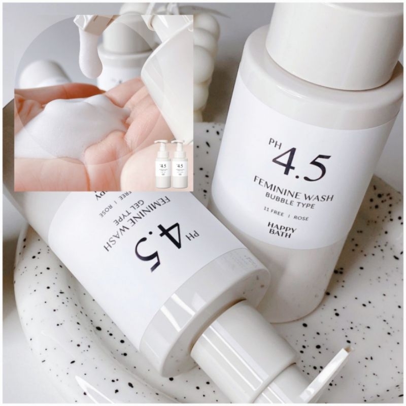 Dung dịch vệ sinh phụ nữ dạng bọt hoa hồng HAPPY BATH PH 4.5 Feminine Cleanser Bubble