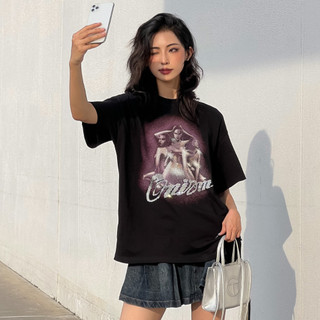Áo thun nữ Shimmer Show T-Shirt màu đen đính hạt - Charm tee Onism