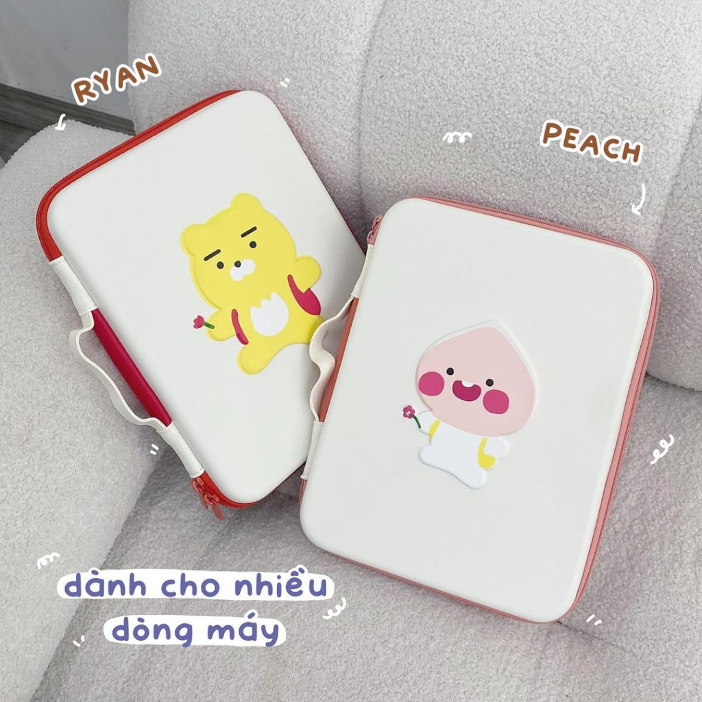 Túi Đựng Máy Tính Bảng Chống Sốc Ngăn Đa Năng, Kháng Nước, Hình Ryan &amp; Peach
