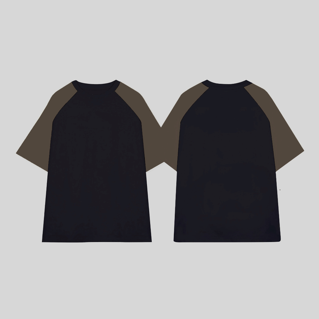 Áo thun raglan trơn form rộng unisex Meesay vải cotton cao cấp co giãn, dày dặn