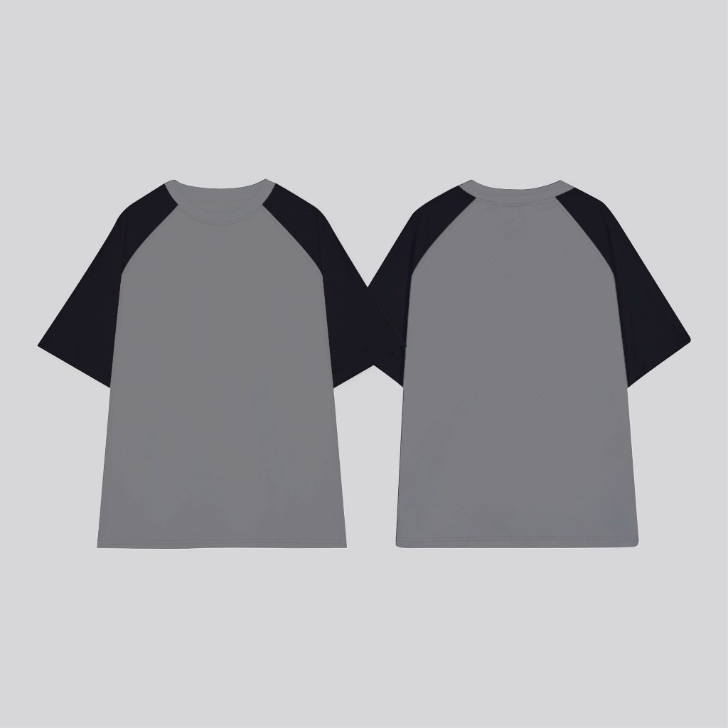 Áo thun raglan trơn form rộng unisex Meesay vải cotton cao cấp co giãn, dày dặn
