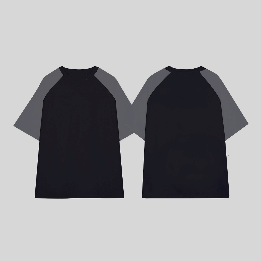 Áo thun raglan trơn form rộng unisex Meesay vải cotton cao cấp co giãn, dày dặn