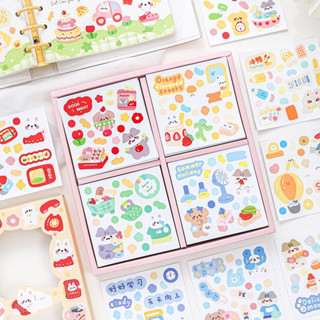 Sticker cute/Hộp 100 tấm hình dán dễ thương Today is so happy trang trí toploader sổ planner bullet journal Tẻn Tẻn