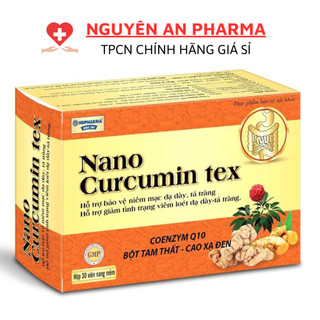 Viên nghệ nano curcumin tex tam thất, xạ đen giảm viêm loét dạ dày, tá tràng, đau bao tử - 30 viên
