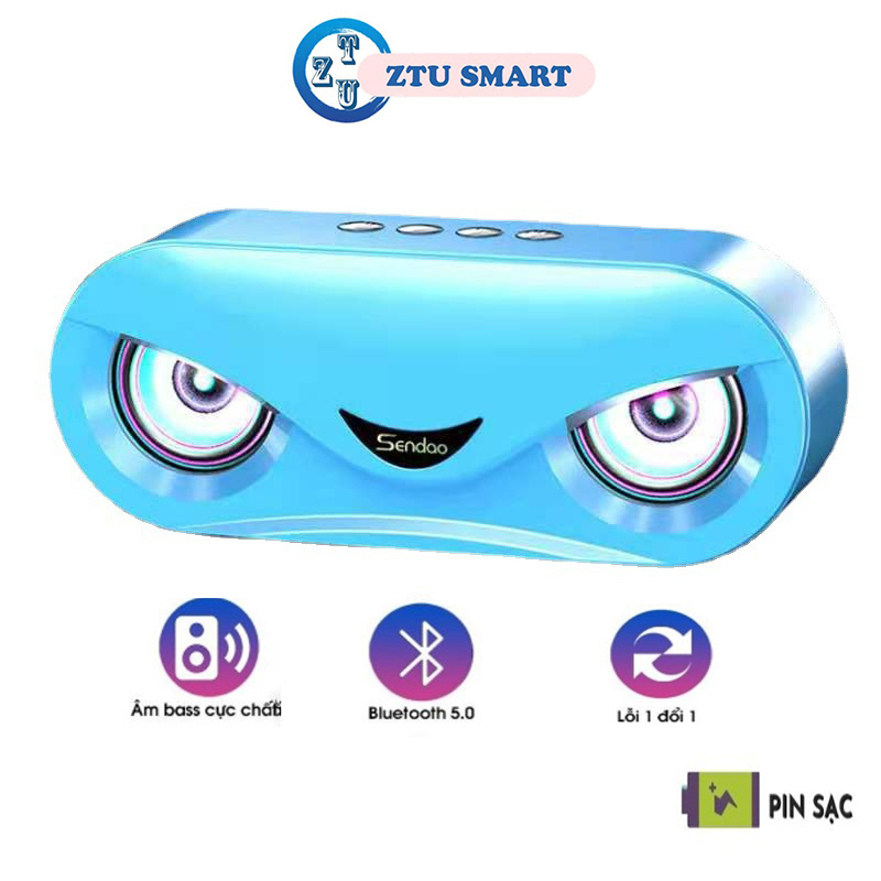 Loa bluetooth không dây ZTU SMART M06 âm thanh nổi và âm trầm mạnh mẽ hỗ trợ thẻ nhớ Micro SD AUX USB, Sạc điện tiện ích