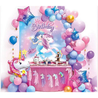 Combo trang trí sinh nhật cho bé gái chủ đề kỳ lân 🌸freeship🌸 sét trang trí sinh nhật, bóng bay sinh nhật cho bé