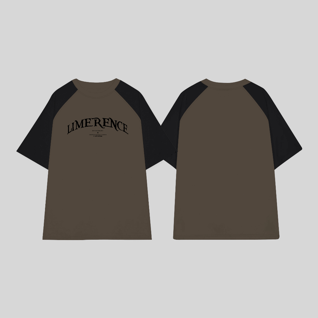 Áo thun raglan form rộng LIMERENCE Basic arc logo vải cotton cao cấp co giãn, dày dặn Local Brand