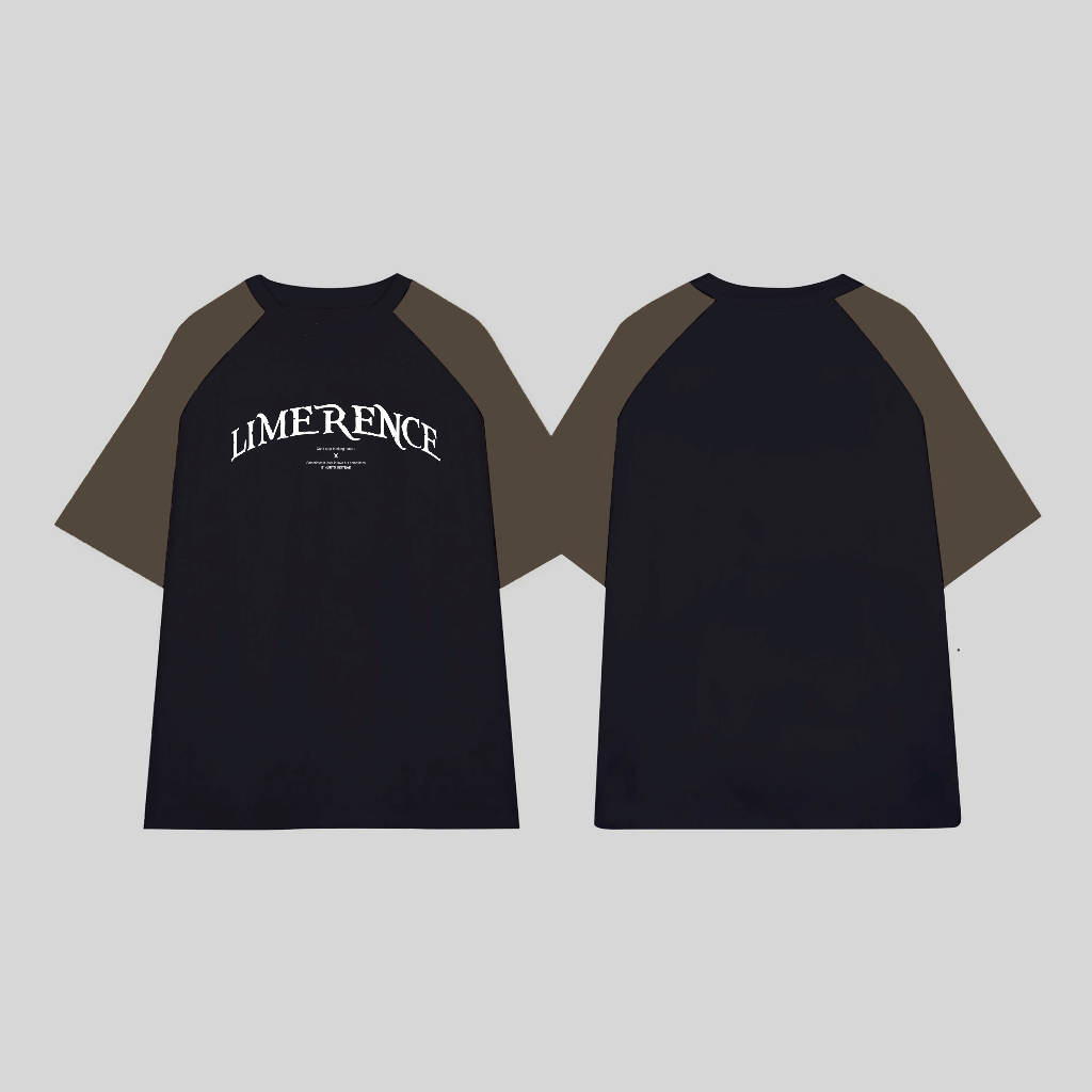 Áo thun raglan form rộng LIMERENCE Basic arc logo vải cotton cao cấp co giãn, dày dặn Local Brand