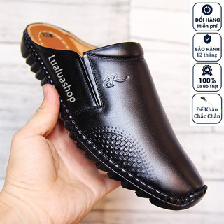 Giày sục nam da thật S34. Bảo hành 12 tháng