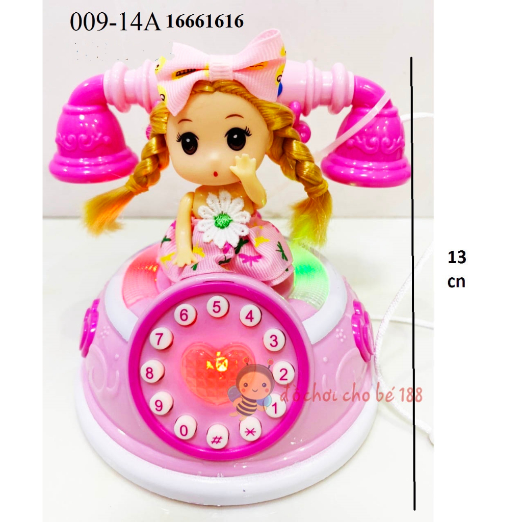 ĐIỆN THOẠI CHO NGÔI NHÀ BÚP BÊ CHIBI, điện thoại bàn kèm mắt kiếng và pin cho bé