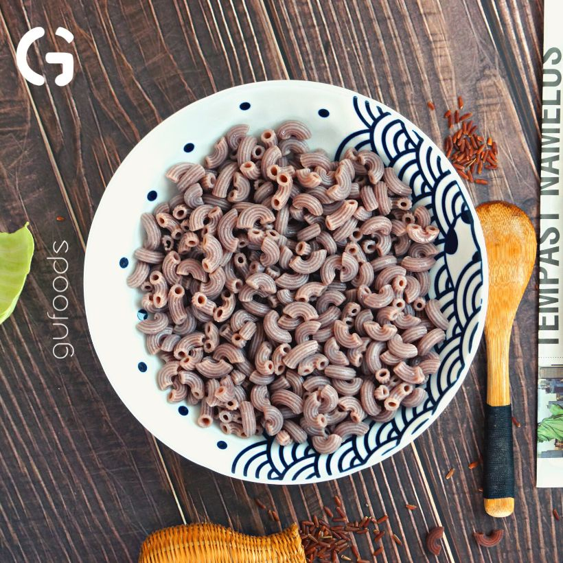 Nui gạo lứt GUfoods (Gói 500g) - Dai ngon, Tiện lợi, Healthy, Eat clean, Thực dưỡng, Thuần chay