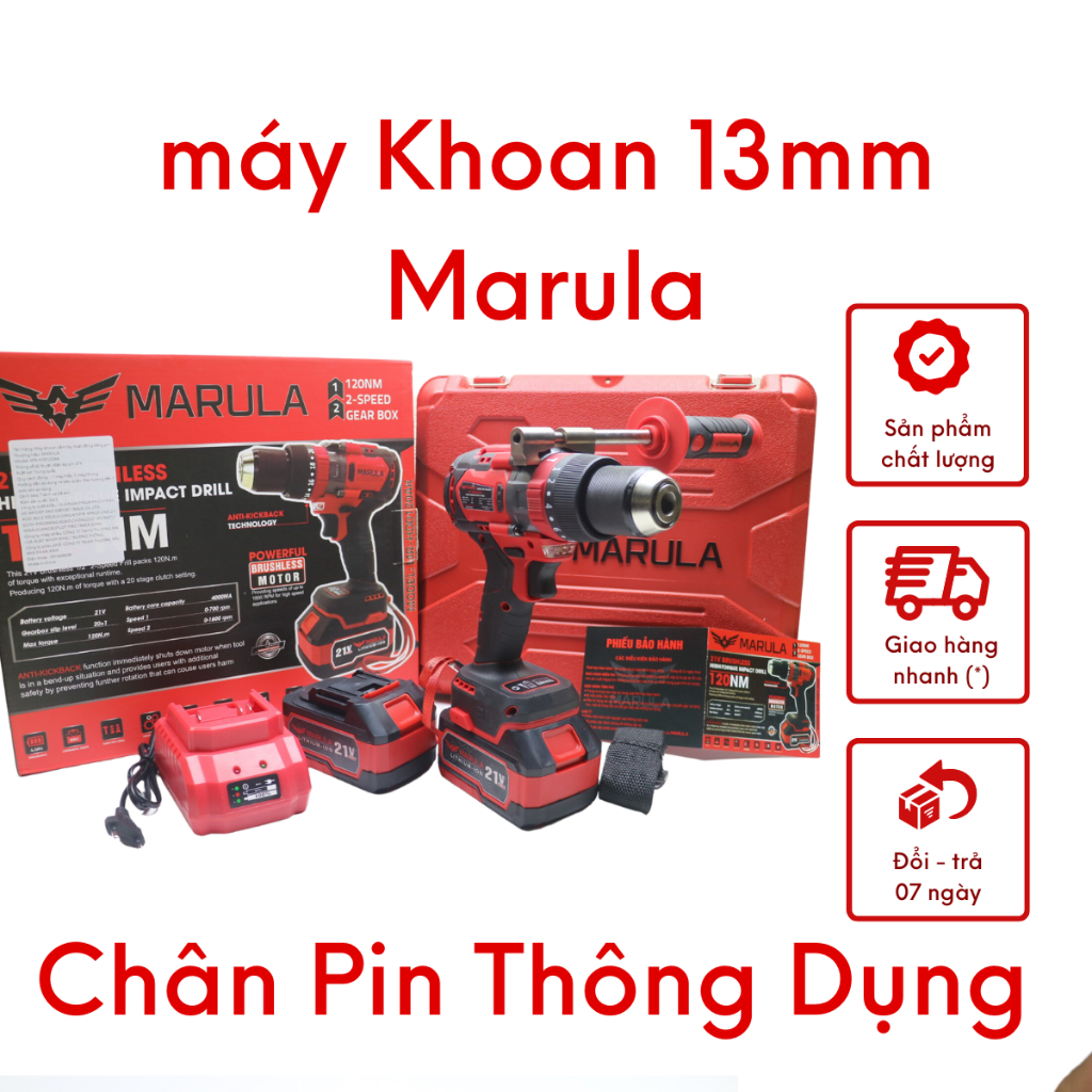 Máy Khoan 13mm MARULA MR-HD0120AK 3 Chức Năng
