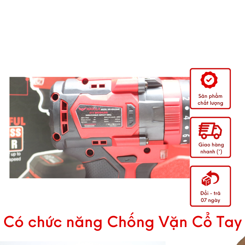 Máy Khoan 13mm MARULA MR-HD0120AK 3 Chức Năng