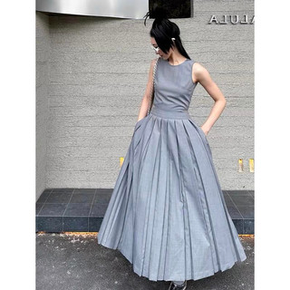 Váy ghi 3 lỗ xếp ly dài ECLIPSE CLOTHING