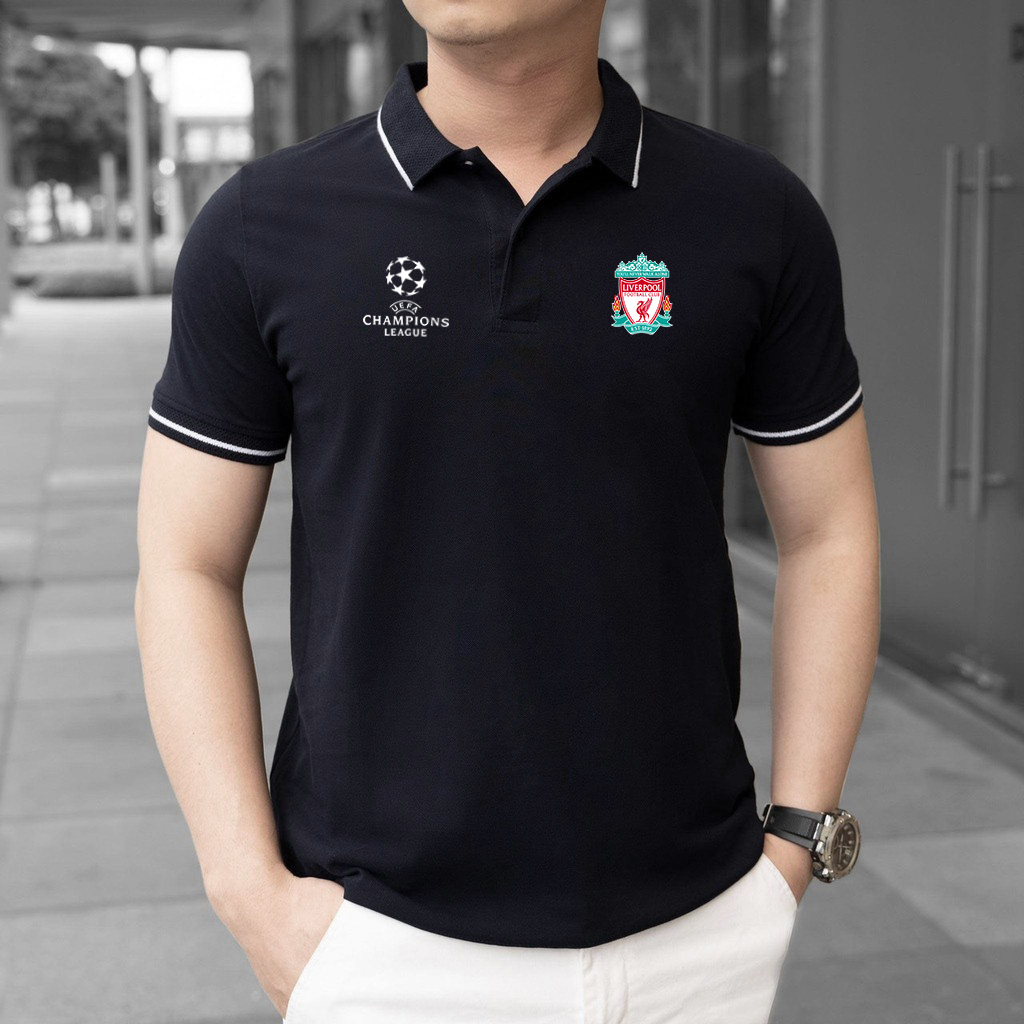 Áo polo Liverpool vải polo cá sấu không xù lông - Áo thun nam có cổ in logo CLB cup C1 đầy đủ size Gokis shop