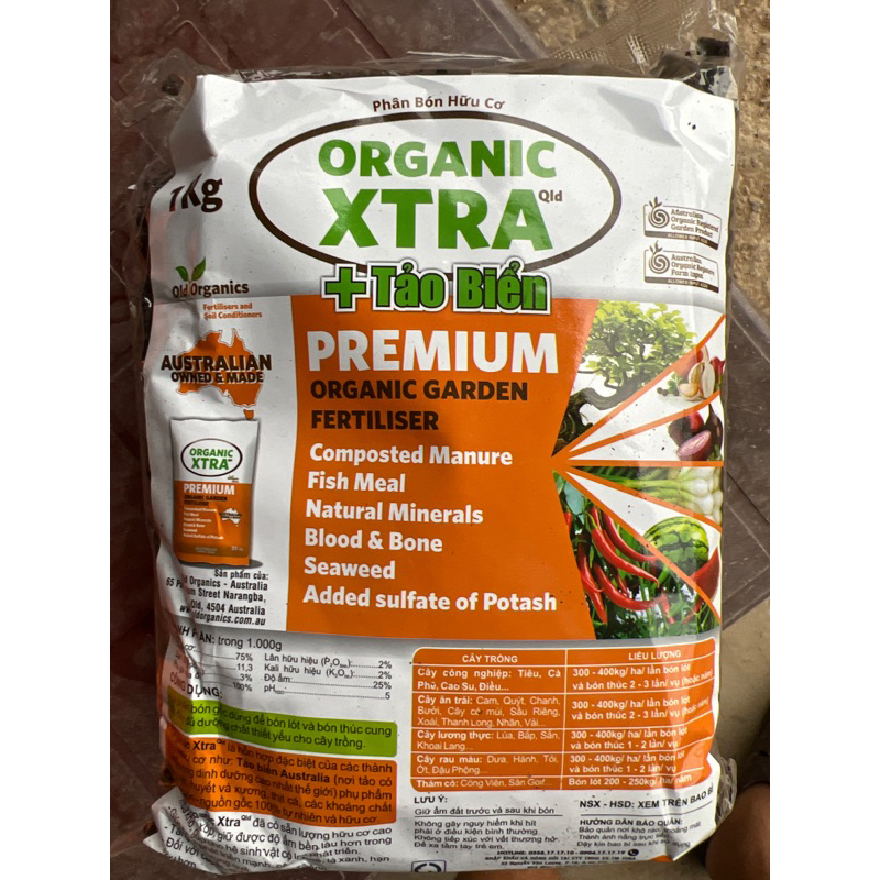phân hữu cơ viên organic XTra tảo biển - toba - 1kg