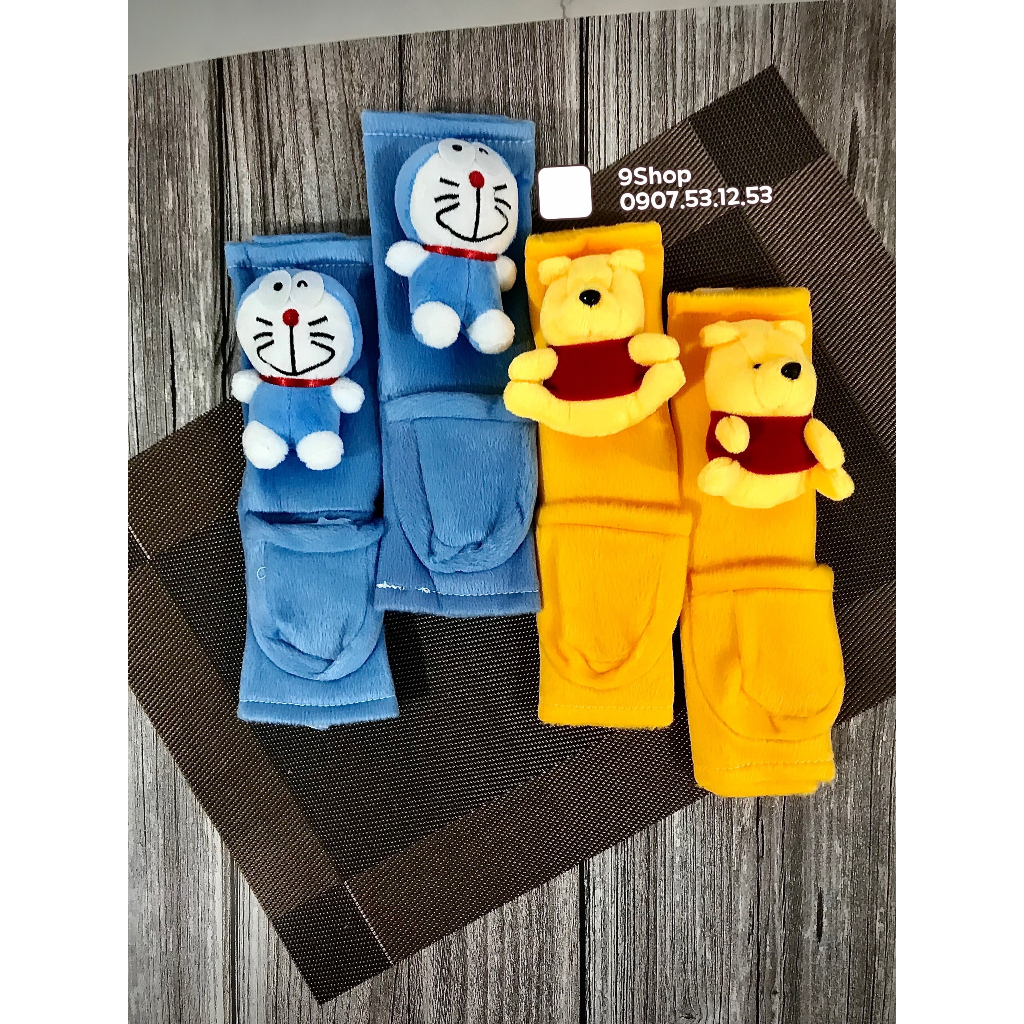 Bọc Tay Nắm Tủ Lạnh - Seatbell Hình Thú Bông Made in Thái Lan Pooh Doraemon