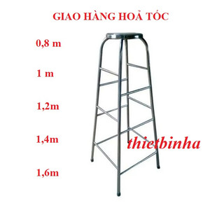 Ghế inox cao thắp nhang, đa năng, nhiều size, inox100%, mâm lớn 32cm