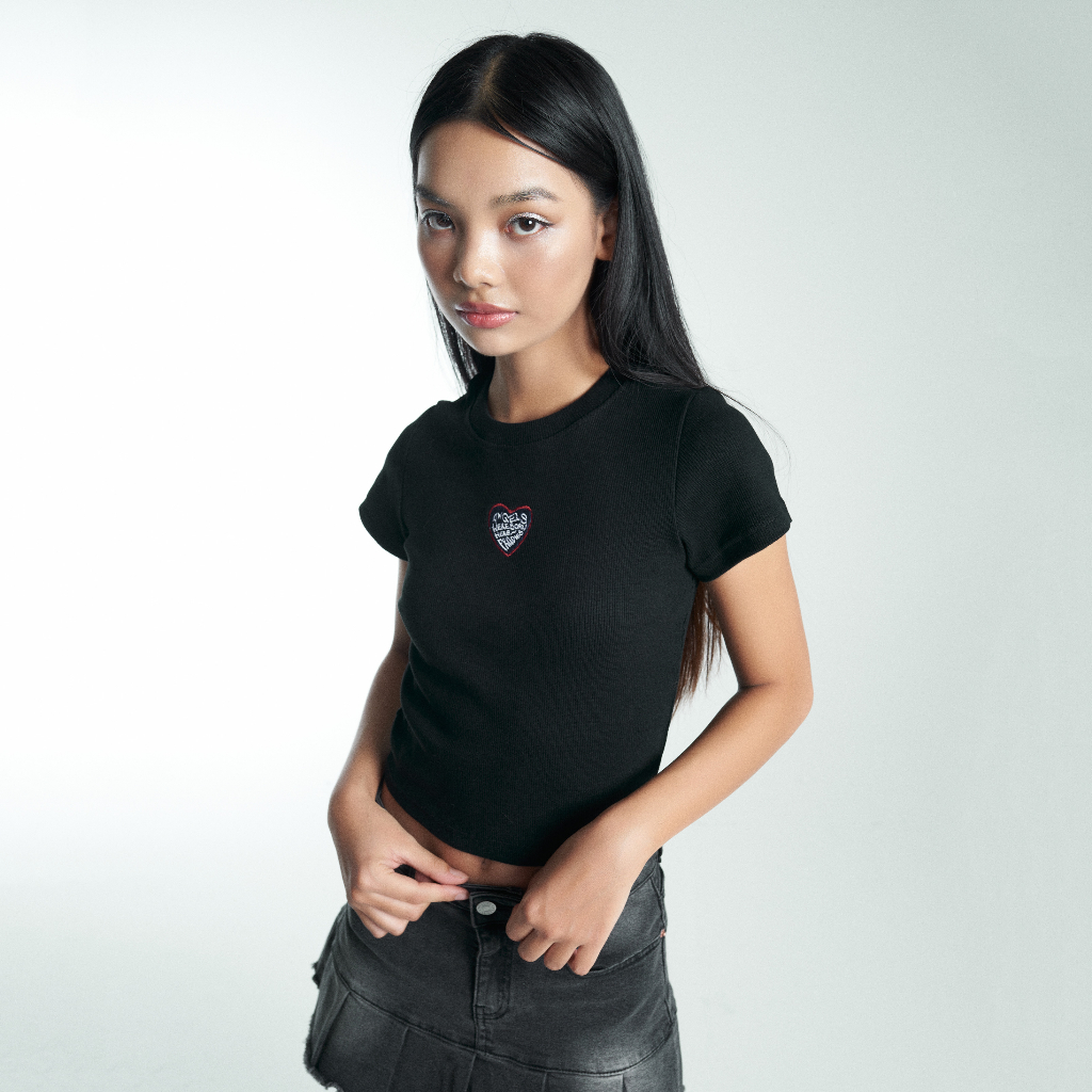Áo Croptop Nữ Form Ôm PRADIES Cute Heart