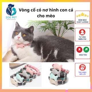 Vòng cổ cho chó mèo có nơ hình con cá