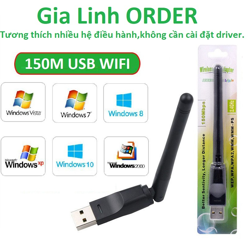 USB Wifi USB thu Wifi Có Anten không dây 5GHz 2.4GHz 600Mbps cho máy tính/laptop