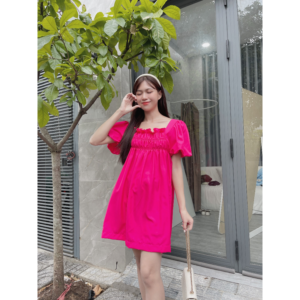 Set babydoll tay bồng chun kèm quần đùi