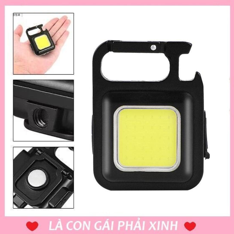 Đèn Led Cob mini siêu sáng, đèn Led mini treo móc chìa khóa, pin sạc nhanh USB type C, thiết kế chống thấm cao cấp
