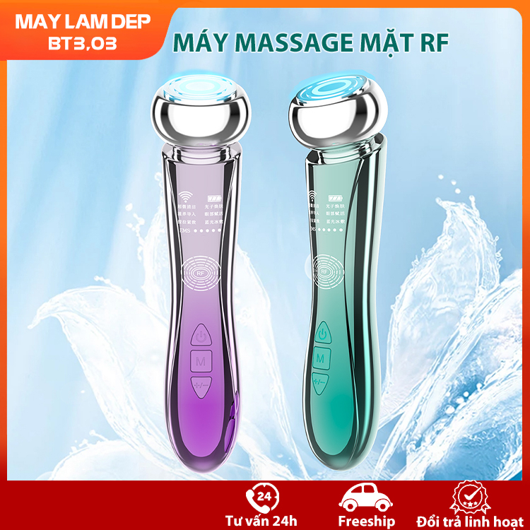 Máy đẩy tinh chất nóng lạnh RF Máy massage mặt bằng sóng âm tích hợp đèn LED