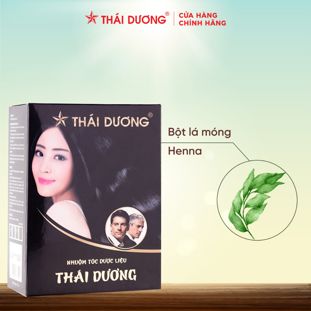 Bột nhuộm tóc dược liệu màu đen Sao Thái Dương hộp 5 gói - Sao Thái Dương