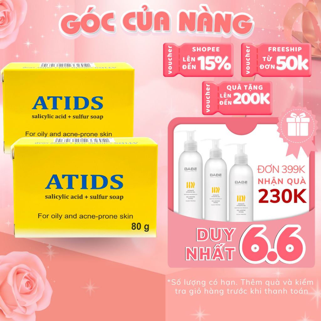 Xà Phòng Mụn Lưng ATIDS 80g xà bông tắm ngăn ngừa xoá mụn trên lưng