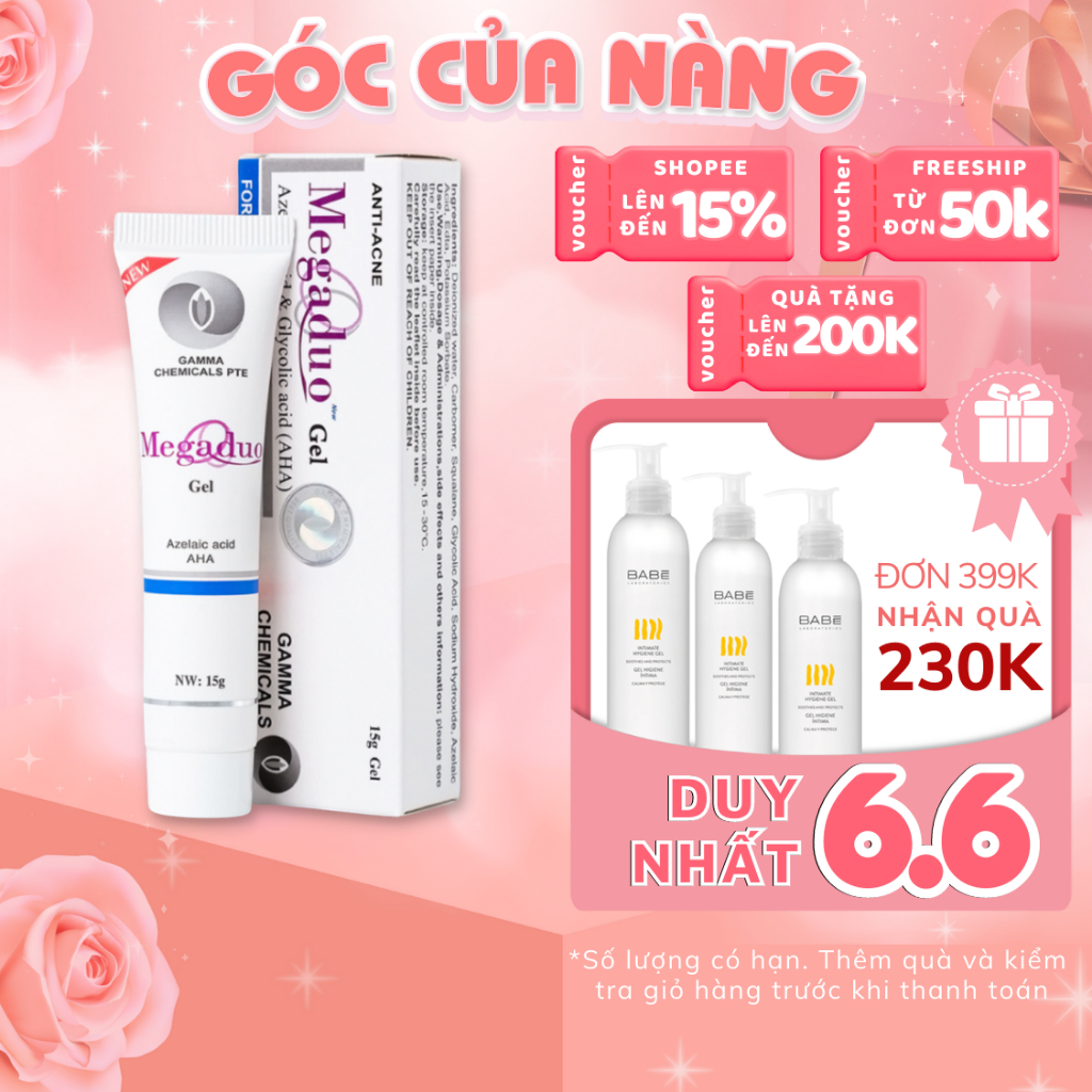 Gel giảm mụn Megaduo NEW Ngăn Ngừa Mụn Trứng Cá Và Ngừa Sẹo Thâm Do Mụn Để Lại 15g