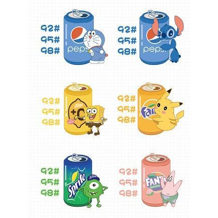 Tem decal sáng tạo dán nắp bình xăng chủ đề nhân vật hoạt hình động đáo