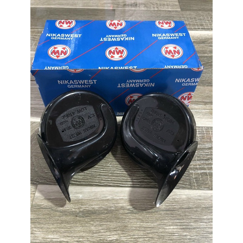 Combo 2 còi sên Đức Northwest 12V hoặc 24V ô tô màu sắc đen, chất liệu sắt, thép hợp kim