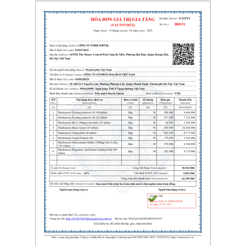 Tinh dầu hoa anh thảo Blackmores Evening primrose oil 125 viên, điều hòa nội tiết, giúp đẹp da, tóc, móng