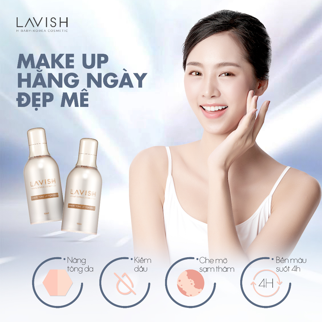 KEM DƯỠNG TRẮNG DA THAY THẾ MAKE UP FOR FACE LAVISH H BABY 50ml