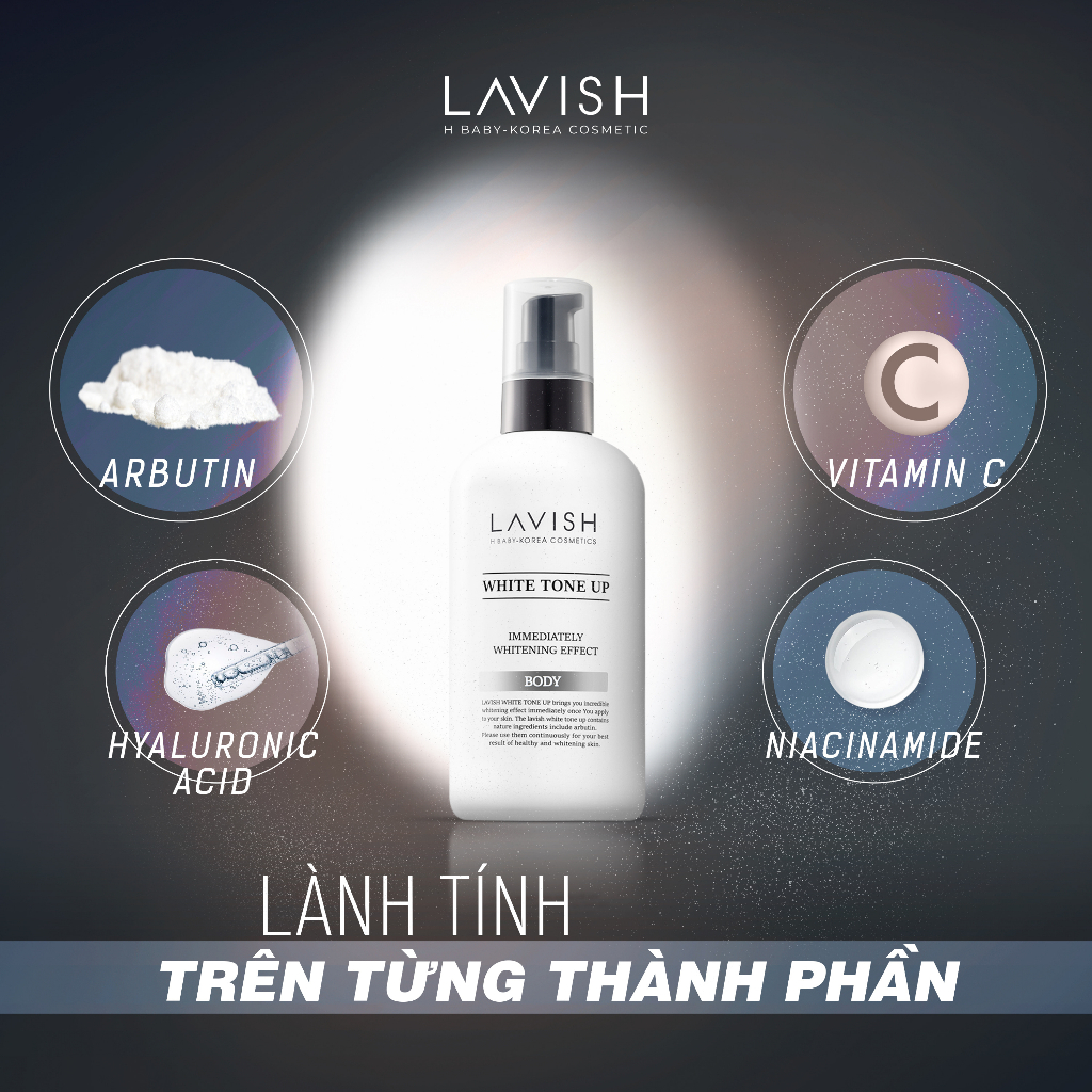 Kem dưỡng trắng body Ban Đêm LAVISH H BABY 250ml