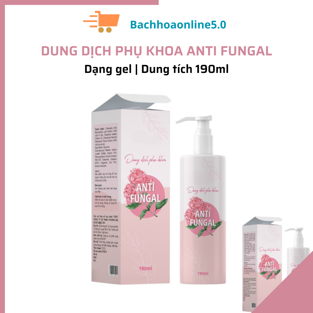 Dung dịch vệ sinh Phụ Nữ, dung dịch phụ khoa ANTI FUNGAL dạng gel 190ml.