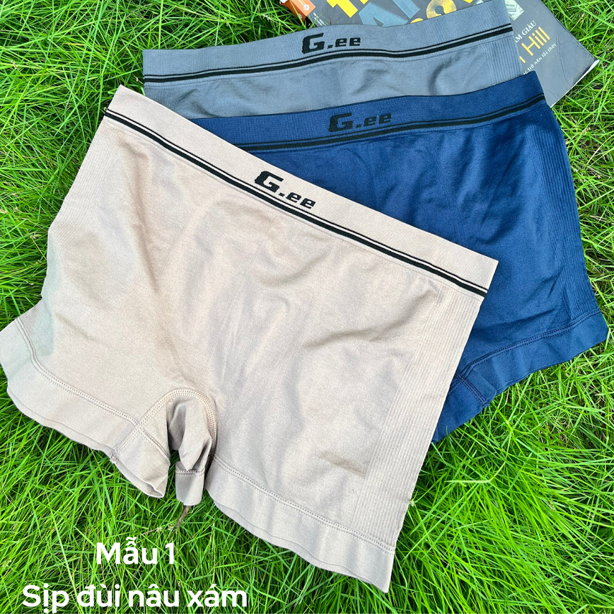 Combo 3 quần lót nam không đường may Gee, quần boxer, tam giác vải microfiber chống hằn, mềm mại, thoáng mát