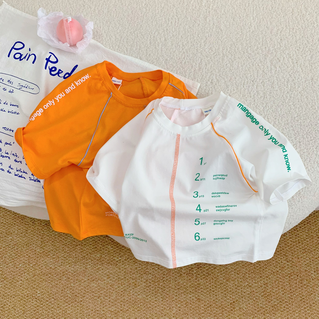 Áo phông cho bé, áo cộc tay vạch sữa Chất cotton cao cấp Từ 7-28kg - MINKY BABY