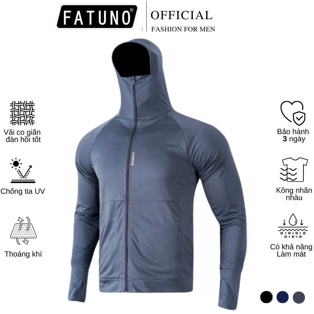 Áo khoác chống nắng 2 lớp cao cấp màu ghi đậm vải thông hơi mát mẻ ngăn chặn tia uv hiệu quả
