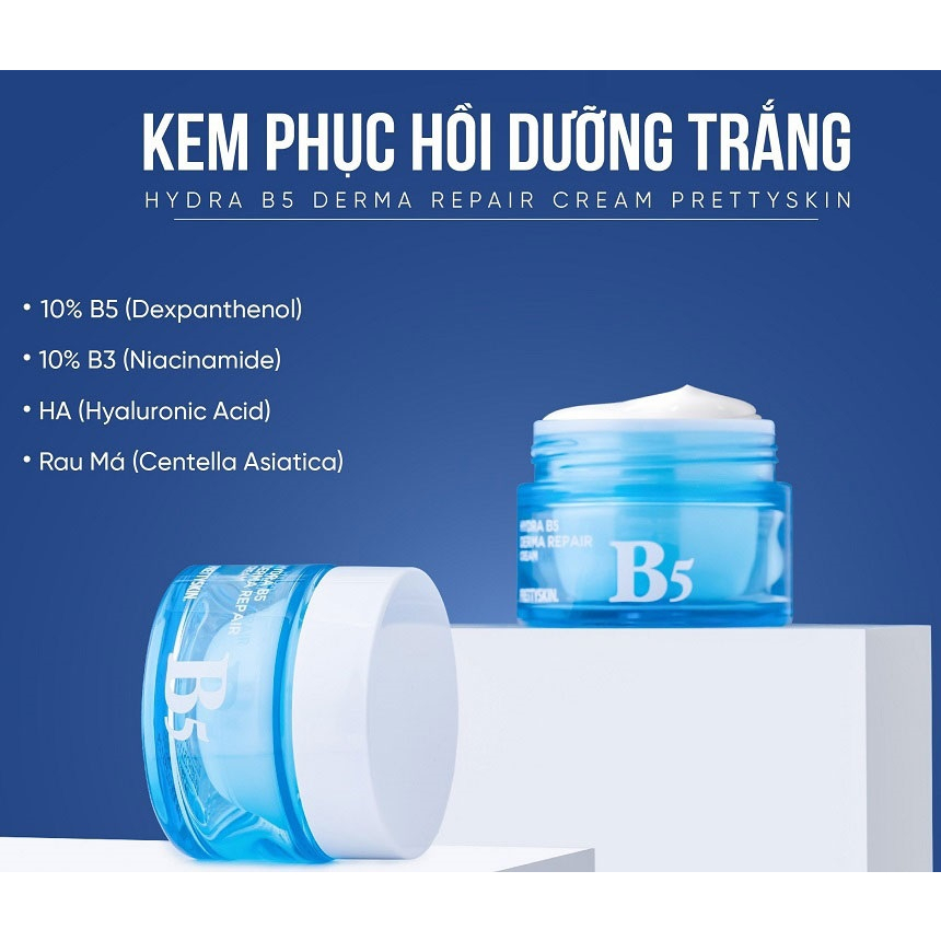 Kem Dưỡng Phục Hồi Trắng Da PrettySkin Hydra B5 Derma Repair Cream 52ml