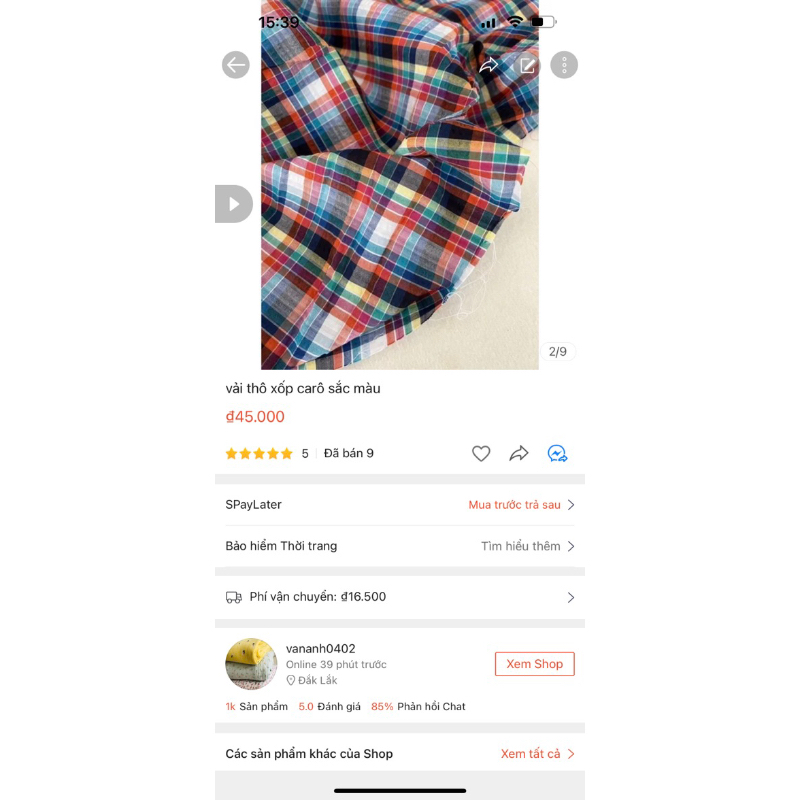 1,5m vải thô