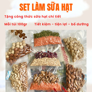 Set hạt nấu sữa mix sẵn 7 ngày, 14 ngày – set hạt dinh dưỡng gói 100gr